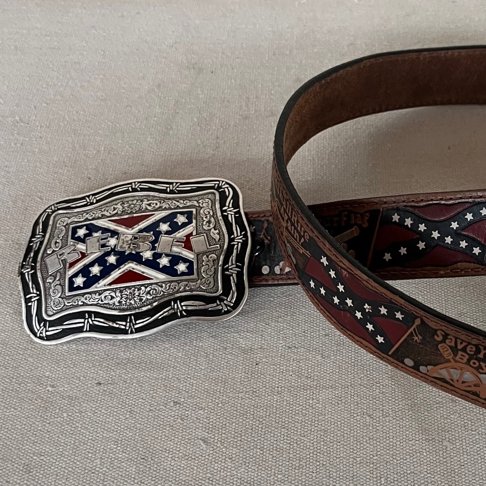 Crumrine USA Made Rebel Double S Leather Belt with Large Silver Buckle